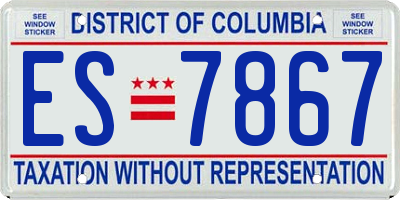 DC license plate ES7867