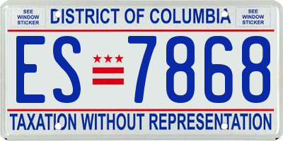 DC license plate ES7868