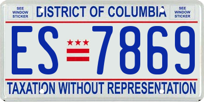 DC license plate ES7869