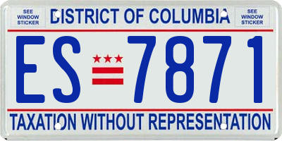 DC license plate ES7871