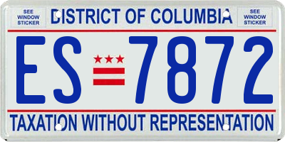 DC license plate ES7872