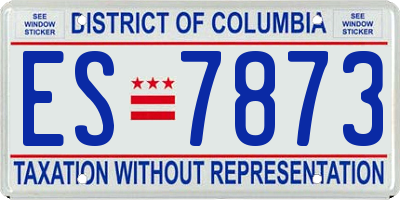 DC license plate ES7873