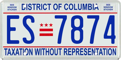 DC license plate ES7874