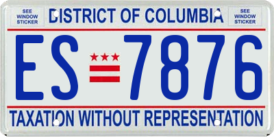 DC license plate ES7876