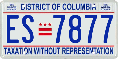 DC license plate ES7877