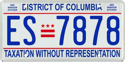 DC license plate ES7878