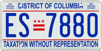 DC license plate ES7880