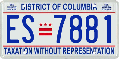 DC license plate ES7881