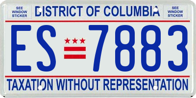 DC license plate ES7883
