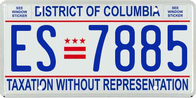 DC license plate ES7885