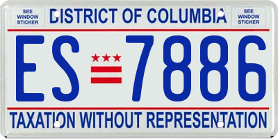 DC license plate ES7886