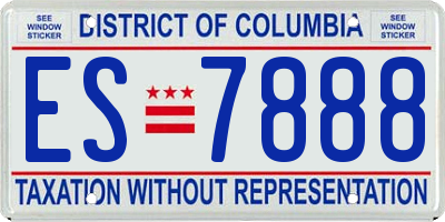 DC license plate ES7888