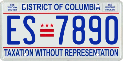 DC license plate ES7890