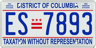 DC license plate ES7893