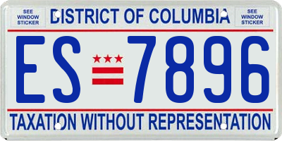 DC license plate ES7896