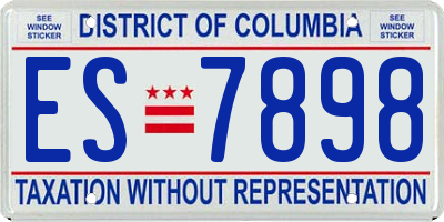 DC license plate ES7898