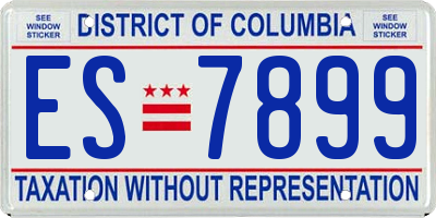DC license plate ES7899