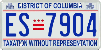 DC license plate ES7904