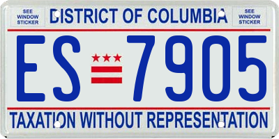 DC license plate ES7905