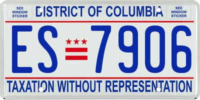 DC license plate ES7906
