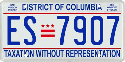 DC license plate ES7907