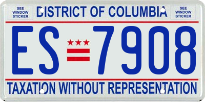 DC license plate ES7908