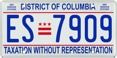 DC license plate ES7909
