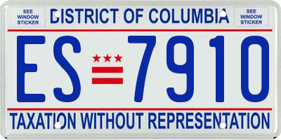 DC license plate ES7910