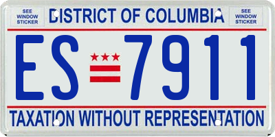 DC license plate ES7911