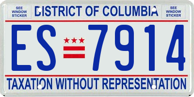 DC license plate ES7914