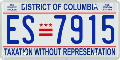 DC license plate ES7915