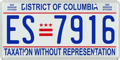 DC license plate ES7916