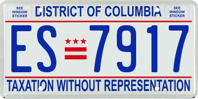 DC license plate ES7917
