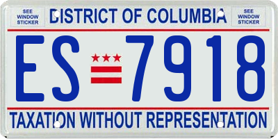 DC license plate ES7918