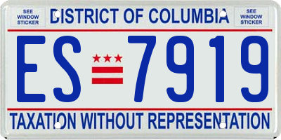 DC license plate ES7919