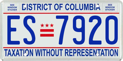 DC license plate ES7920