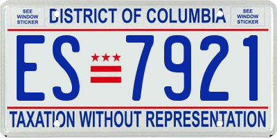 DC license plate ES7921