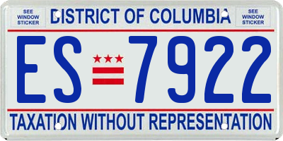 DC license plate ES7922