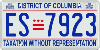 DC license plate ES7923
