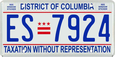 DC license plate ES7924