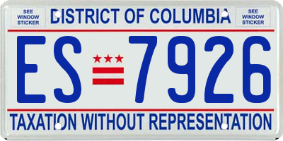 DC license plate ES7926