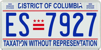 DC license plate ES7927