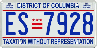 DC license plate ES7928
