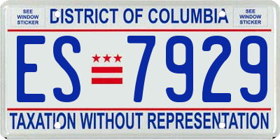DC license plate ES7929