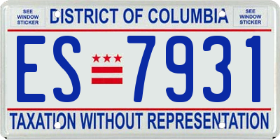DC license plate ES7931