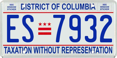 DC license plate ES7932