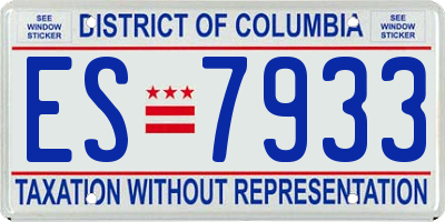 DC license plate ES7933