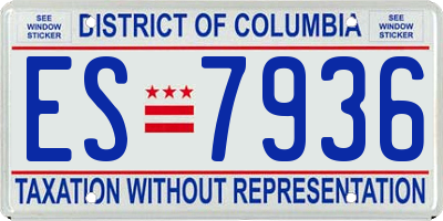 DC license plate ES7936