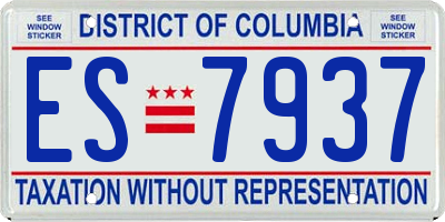 DC license plate ES7937