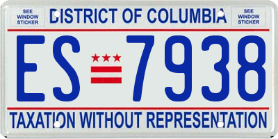 DC license plate ES7938